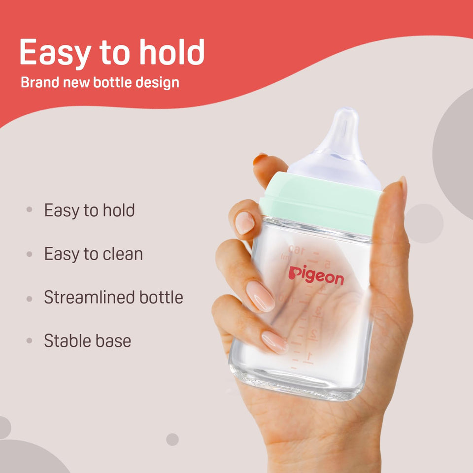 Pigeon Glass Nursing Bottle 160 ml - Authorized Seller in US - Pack of 3