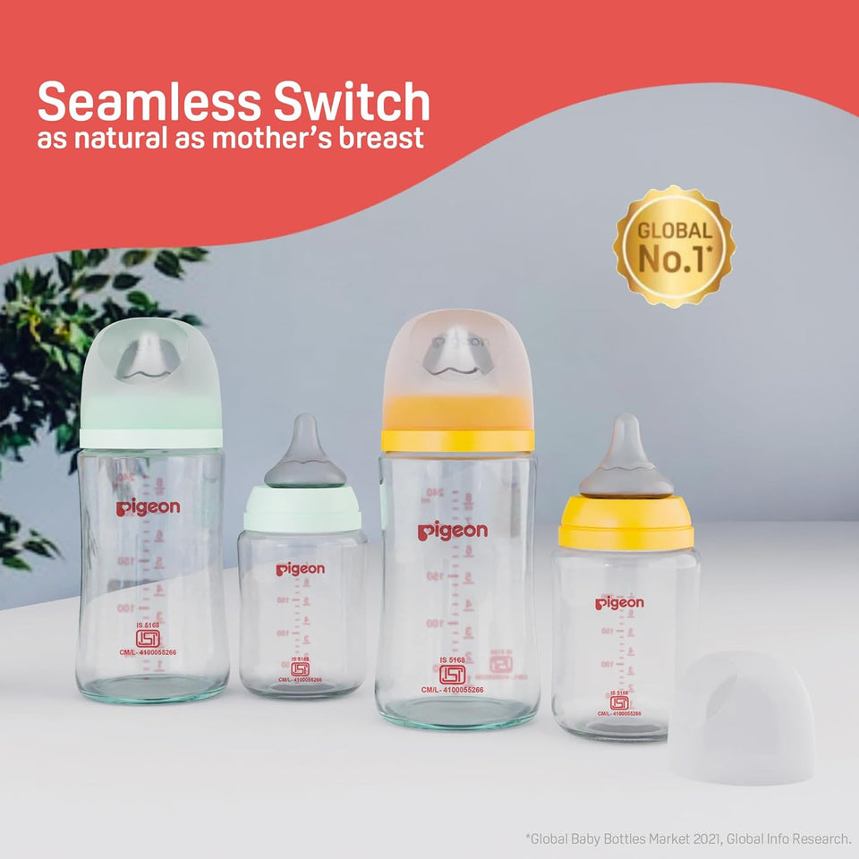 Pigeon Glass Nursing Bottle 160 ml - Authorized Seller in US - Pack of 3